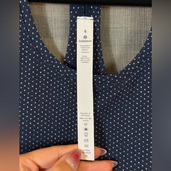 Lululemon Cool Racerback II Luon Pacific Pointe Jacquard True Navy Onyx Blue - Picture 8 of 10